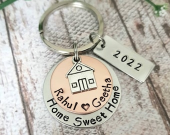Personalized Home Key Chain,House Warming Gift,Appreciation Gift,Gift for New Home Buyers,Home Sweet Home,Family Key chain,Realtor Keychain