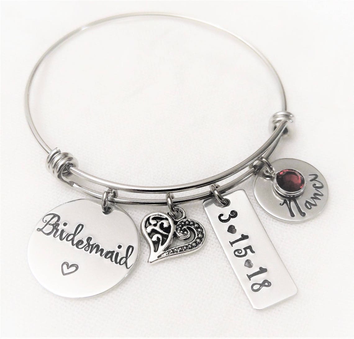 Bridesmaid Bracelet Personalized Bridesmaid Jewelry Etsy