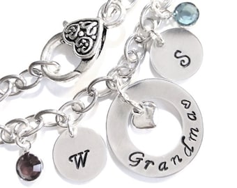 Personalized Grandma Bracelet,Mother Bracelet,Grandma Jewelry,Grandma Gift,Nana Bracelet,Gift for Grandma,Initial Bracelet,Mother Jewelry