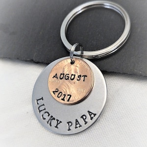 Personalized Grandpa Key Chain,Papa Gift, Gift for Grandpa, Penny Key Chain, Father&#39;s Day Gift, Grandpa Keychain,Gift for Papa,Grandpa Gift