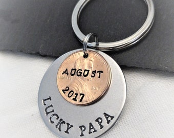 Personalized Grandpa Key Chain,Papa Gift, Gift for Grandpa, Penny Key Chain, Father's Day Gift, Grandpa Keychain,Gift for Papa,Grandpa Gift