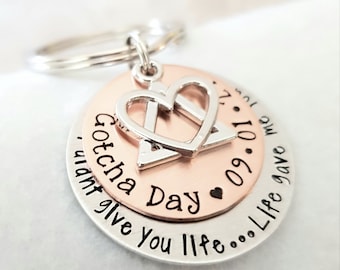 Personalized Adoption Keychain, Gift for Adoption,  Adoption Gift, Custom Made Adoption Key Chain, Gift for Adoptive Child, Blended Family