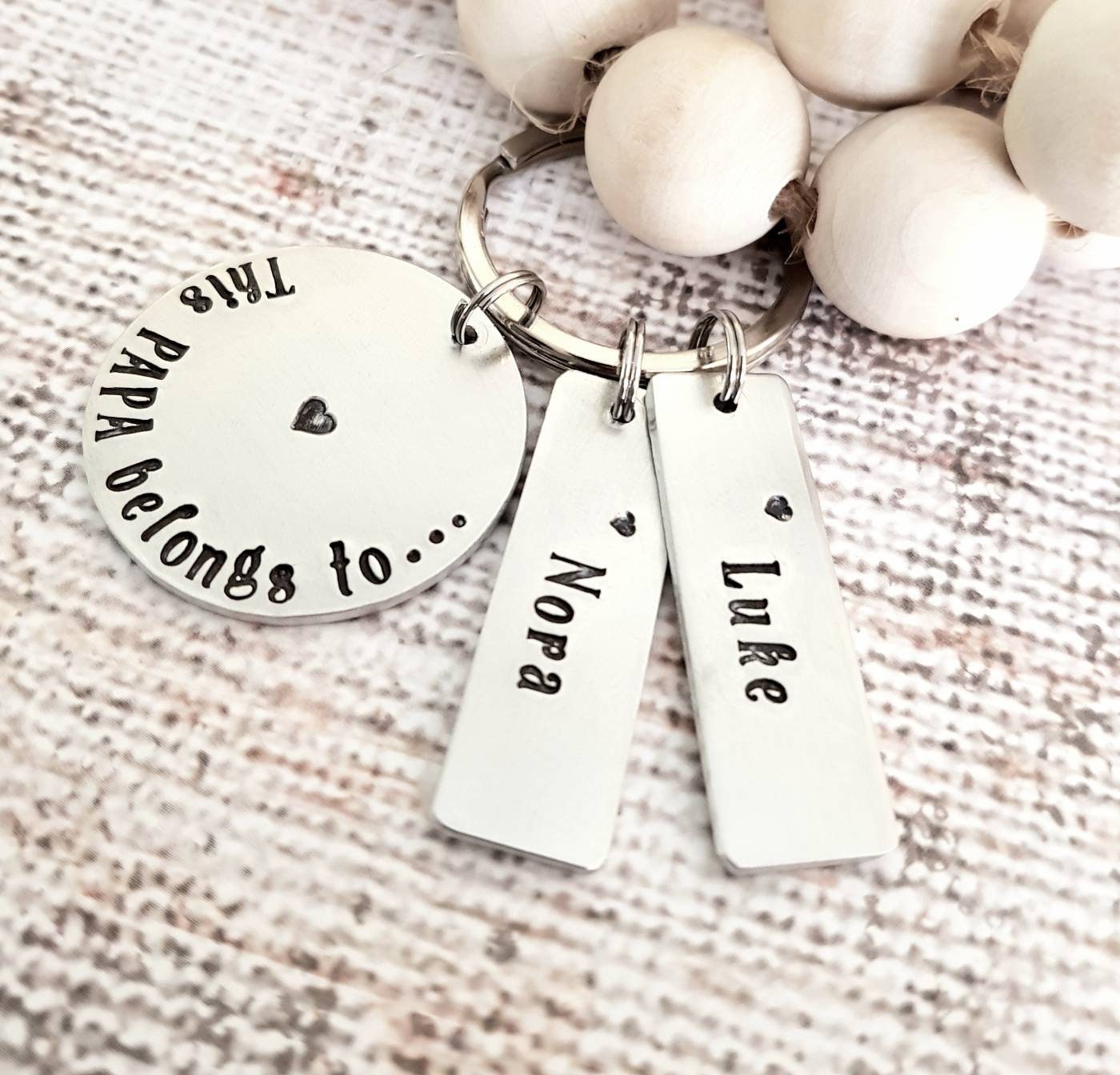 Personalized Papa Key Chain, Grandpa Key Chain, Grandpa Gift, Papa Gift ...