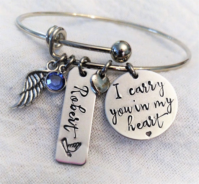 Personalized Memorial Bracelet Memorial Jewelry in Memory of Etsy