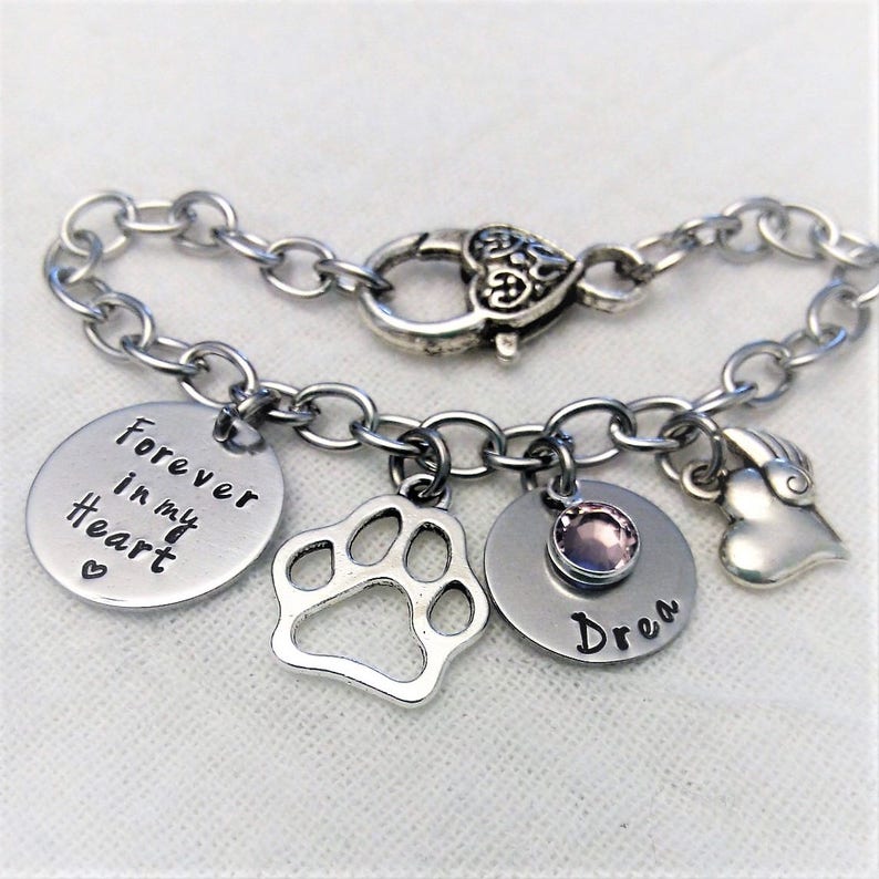 Personalized Pet Memorial Bracelet Pet Memorial Jewelry Etsy