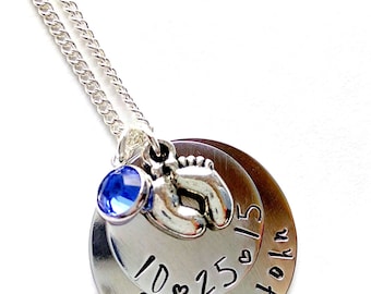 Mother Necklace,Personalized Mom Necklace,New Mom Necklace,Mom Jewelry,Baby Shower Gift,New Birth Necklace,New Mom Gift,Push Gift,Mommy Gift