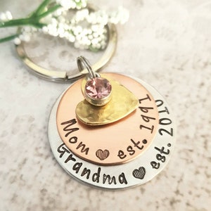 Personalized Mom Keychain, Mom Key Chain, Mother's Day Gift, Grandma Keychain, Gift for Mom, Mom Gift, Gift for Grandma, Grandma Gift