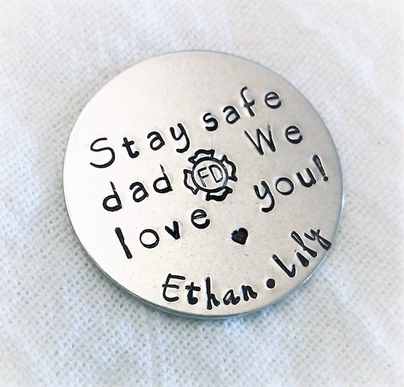Fireman Challenge Coin, Custom Firefighter Coin, Fireman Gift, Dad Gift, Husband Gift, Fireman Wallet Insert, Stay Safe Coin, Be Safe Coin