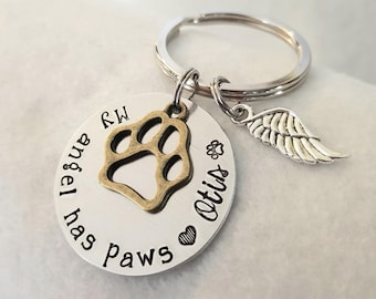 Pet Memorial Keychain,Personalized Memorial Keychain,Pet Remembrance Key Chain,Dog Remembrance Keychain,In Memory of Key Chain,Pet Memorial