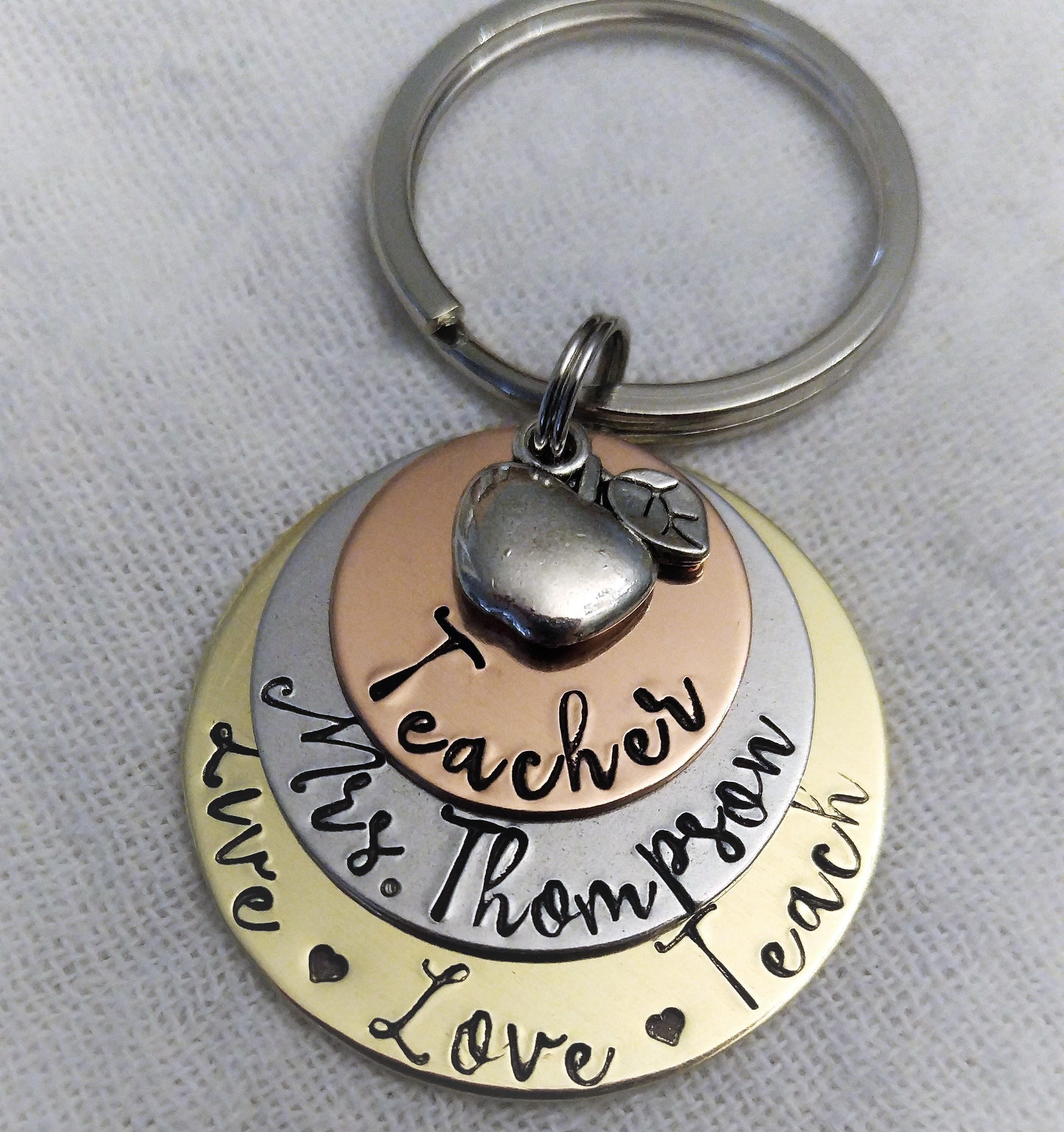 Personalized Teacher Gift Teacher Key Chain Custom Made | Etsy