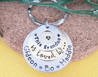 Personalized Grandma Gift, Grandma Keychain, Gift for Grandma, This Grandma is Loved By Keychain, Mother's Day Gift, Nana Keychain,Nana Gift
