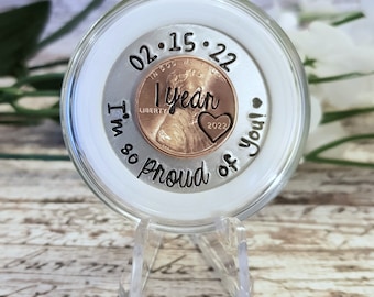 Personalized Sobriety Coin and Case, Sobriety Gift, AA Recovery Gift, Gift for Recovering Addict, Sober Anniversary Gift, 1 Year Sober Gift