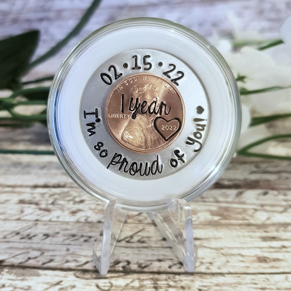 Personalized Sobriety Coin and Case, Sobriety Gift, AA Recovery Gift, Gift for Recovering Addict, Sober Anniversary Gift, 1 Year Sober Gift