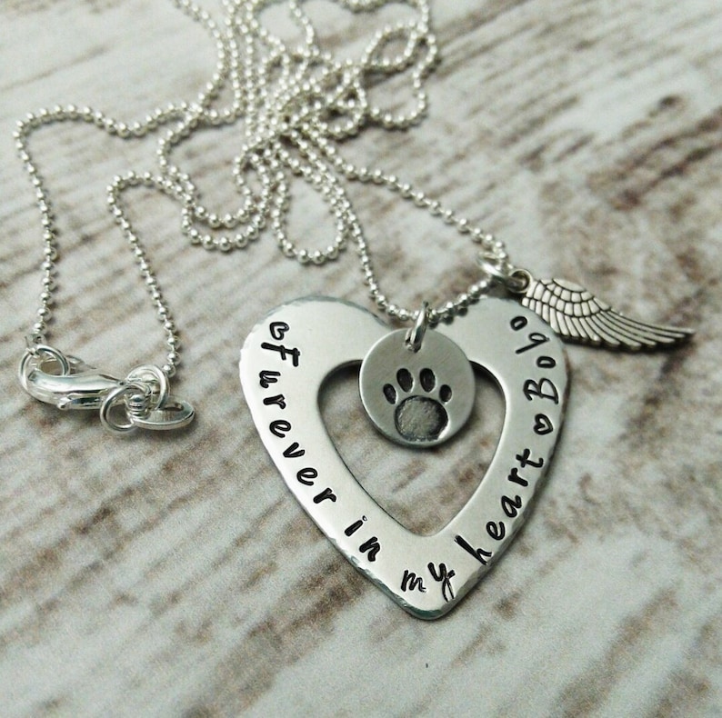 Personalized Dog Memorial Necklace Dog Memorial Jewelry Etsy