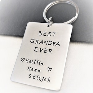 Personalized Grandpa Key Chain,Grandpa Keychain,Keychain for Grandpa,Birthday Gift for Grandpa,Hand Stamped Gift,Gift for him,Grandpa Gift