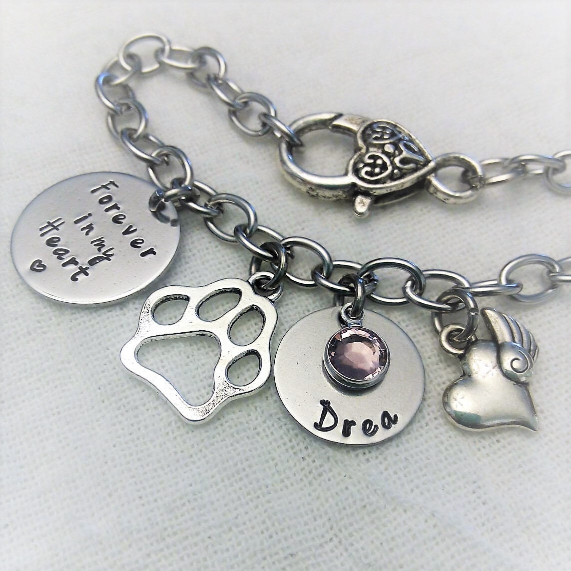 Personalized Pet Memorial Bracelet Pet Memorial Jewelry Etsy