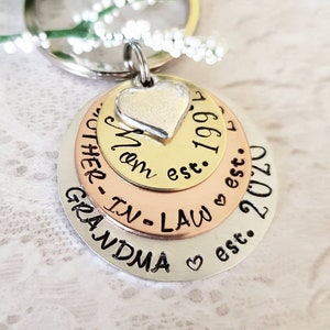 Personalized Mother-in-law Keychain, Gift for Mom, Mother Gift, Gift for Mother-in-law, Grandma Gift, Grandma Keychain, Mother&#39;s Day Gift
