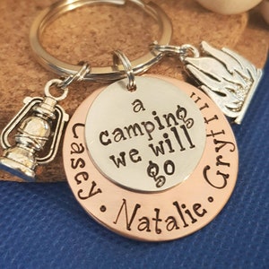 Camping Key Chain,Gift for Camper,Personalized Keychain,Gift for Dad,Gift for Mom,Gift for Husband,Gift for Him,Camping Keychain,Camper Gift
