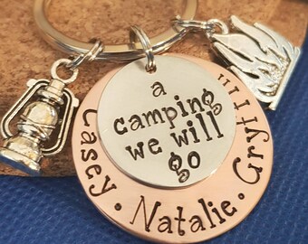 Camping Key Chain,Gift for Camper,Personalized Keychain,Gift for Dad,Gift for Mom,Gift for Husband,Gift for Him,Camping Keychain,Camper Gift