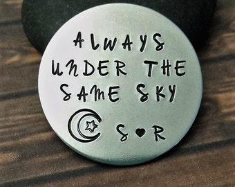 Hand Stamped Challenge Coin,Wallet Insert,Military Gift,Military Token,Army,Navy,Air Force,Marines,Deployment Gift,Keepsake Coin - Be Safe