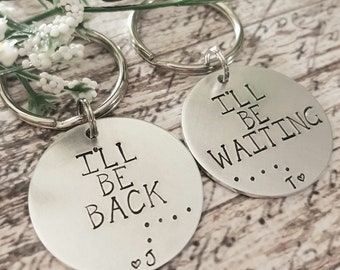 Set of 2,Couples Key Chains,Distance Keychains,Deployment Keychain,Deployment Gift,Police Officer Gift,Army,Navy,Air Force,Marines gift