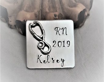 Personalized Nursing Pin, Nursing Graduation Pin, Gift for Nurse, RN Pin, BSN Pin, Pinning Ceremony Gift, Nurse Gift, LPN Pin, Medical Pin