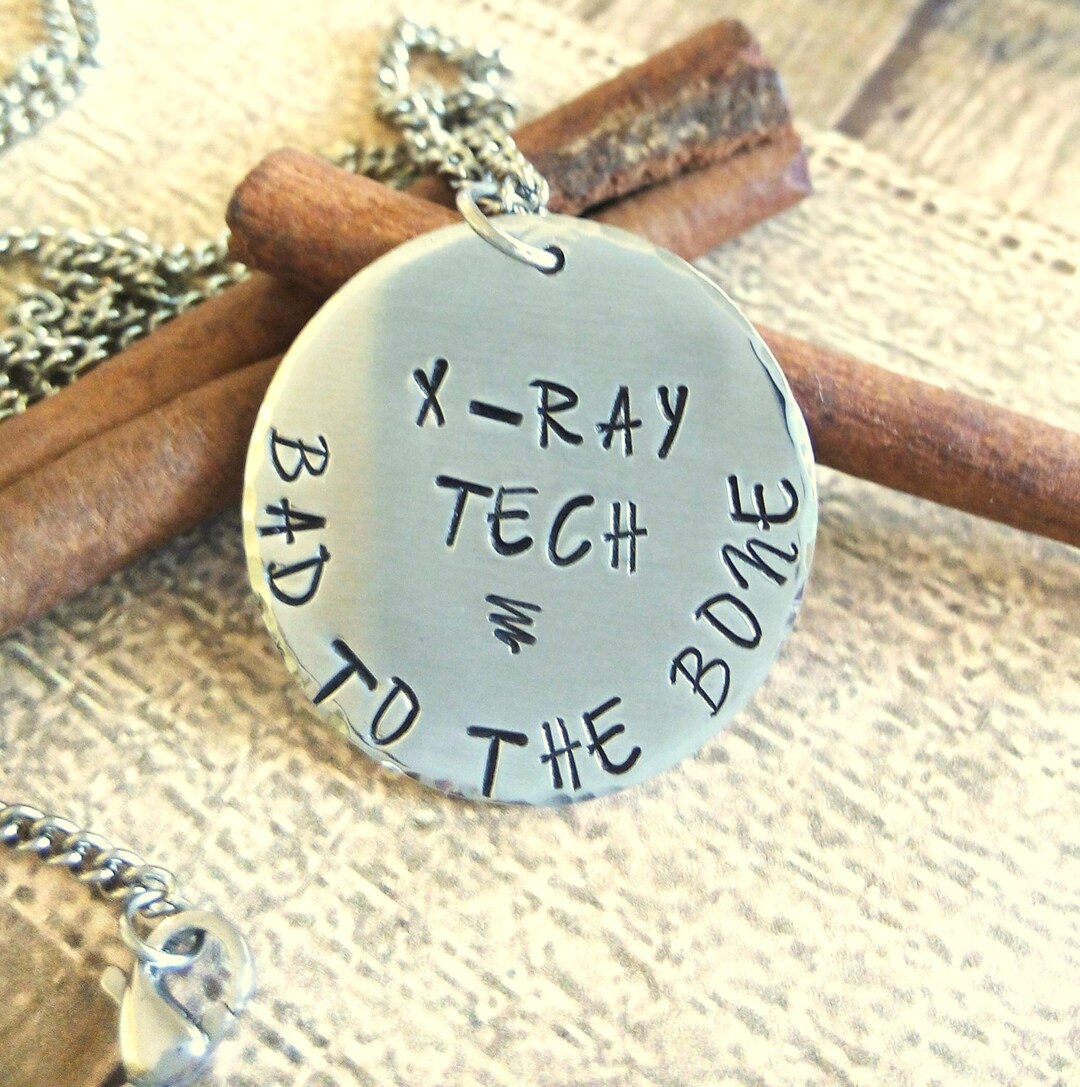 Hand Stamped Xray Tech Necklace,radiologist Necklace,radiologist