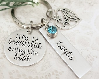 Personalized Sweet 16 Keychain,Sweet 16 Keychain,Gift for Sweet 16,Birthday Gift,16th Birthday Gift,Gift for Teen,Sweet 16 Gift,Hand Stamped
