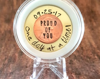 Sobriety Coin and Case, Sobriety Gift for Man, Sobriety Gift for Woman, Personalized Sober Gift, Recovery Gift, Sobriety Coin, Recovery Coin
