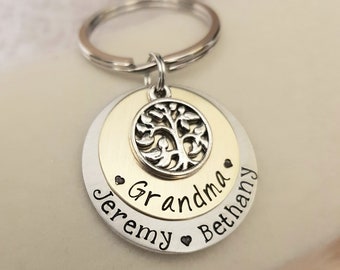 Personalized Grandma Key Chain, Grandma Gift, Mother's Day Gift, Gift for Grandma, Gift for Mom, Mom Gift,Custom Made Key Chain,Gift for her