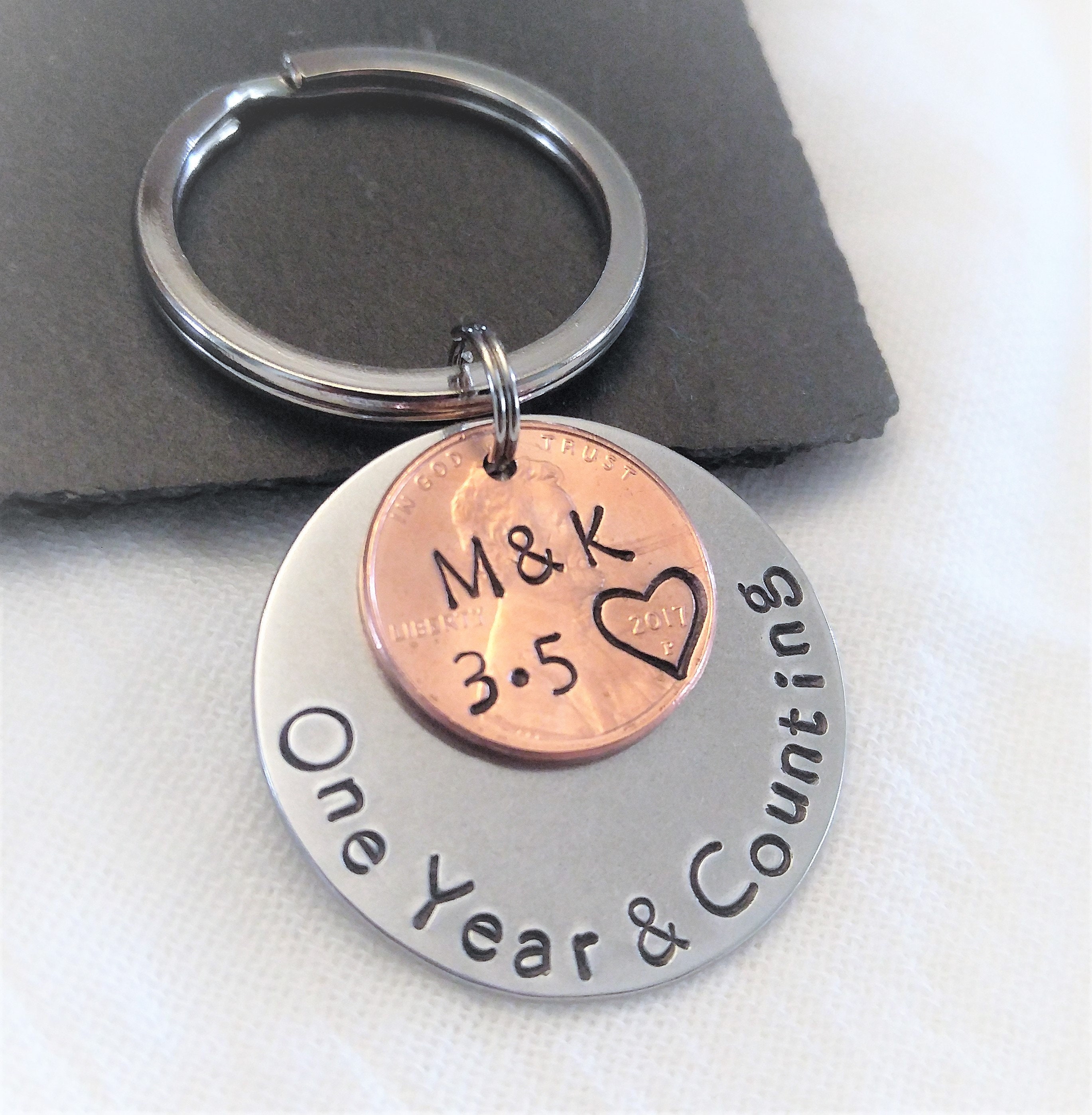 Anniversary Key Chainone Year Key Chain Anniversary Etsy
