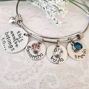 Personalized Aunt Bracelet, Auntie Bangle, Gift for Aunt, Aunt Gift, Aunt Jewelry, Hand Stamped Gift, Hand Stamped Jewelry, Name Bangle image 3