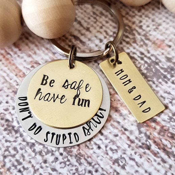 Don't Do Stupid Shit- Personalized Keychain - Funny Keychain - Teen Gift