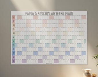 2027 Wall Planner - Personalised Colourful Year Calendar (Horizontal A1 or A2)