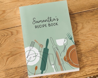 Personalised Recipe Book | Cooking Gift | A5 Custom Cookbook | Kitchen Journal for Food Lovers