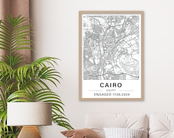 Engagement Gift | Personalised City Map Print | Custom Location Art