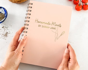 Personalisiertes Rezeptbuch – A5-Rezeptordner – minimalistisches Design – Geschenk für Kochliebhaber – Geschenk für Bäcker – Rezept-Organizer – Kochbuch-Tagebuch