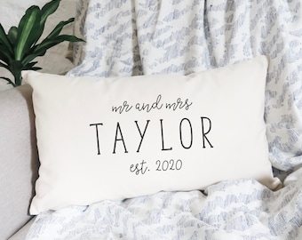 Mr and mrs pillow | Etsy Mr and Mrs Pillow Cover Wedding Day