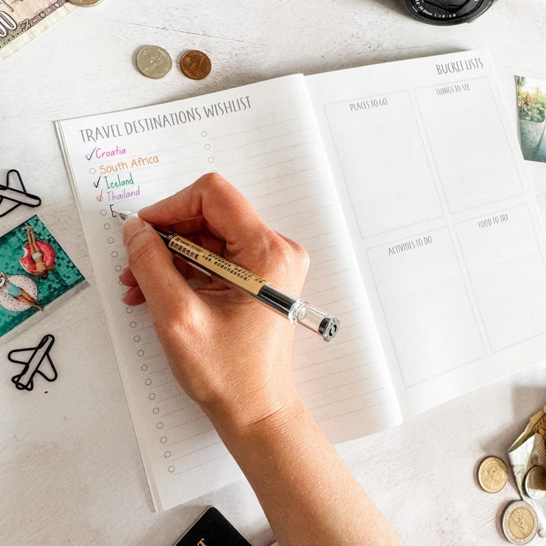 Ultimate Travel Journal | Personalised Adventure Gift | World Map & Photo Pages | Travel Planner and Diary immagine 14