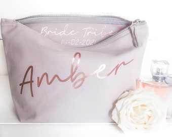 Bridesmaid Gift - Personalised Wedding Thank you Gift - Bridesmaid Proposal Maid of Honour Gift - Make up, Bridal Party, Makeup Cosmetic Bag