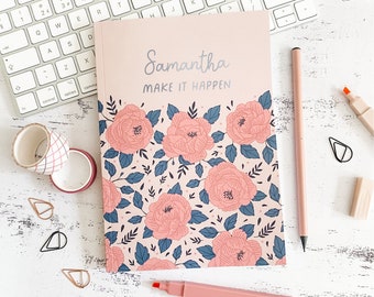 Personalised Daily Planner – A5 Floral Undated Weekly Organiser