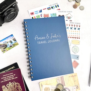Personalised Travel Journal | Adventure Gift | Memory Book for Long-Term Travel | Travel Keepsake Gift | Nomads Gift | Stickers & Map Pages