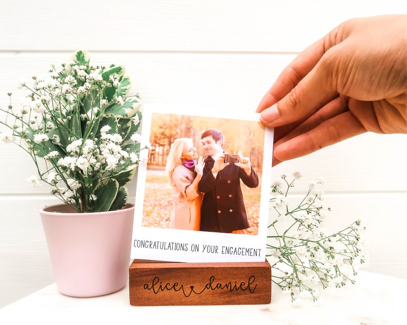 Personalised Engagement Gift Hidden Message Polaroid Photo Block Congratulations Personalized Wedding Engagement Gift Engaged image 3