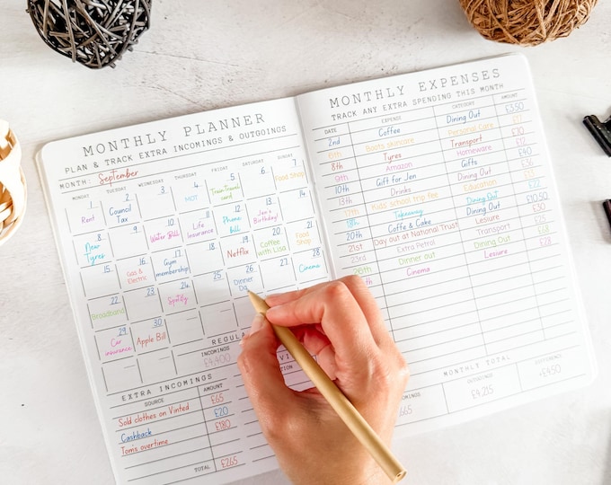 Budget Planner – Monthly Expense Tracker and Savings Goals Journal