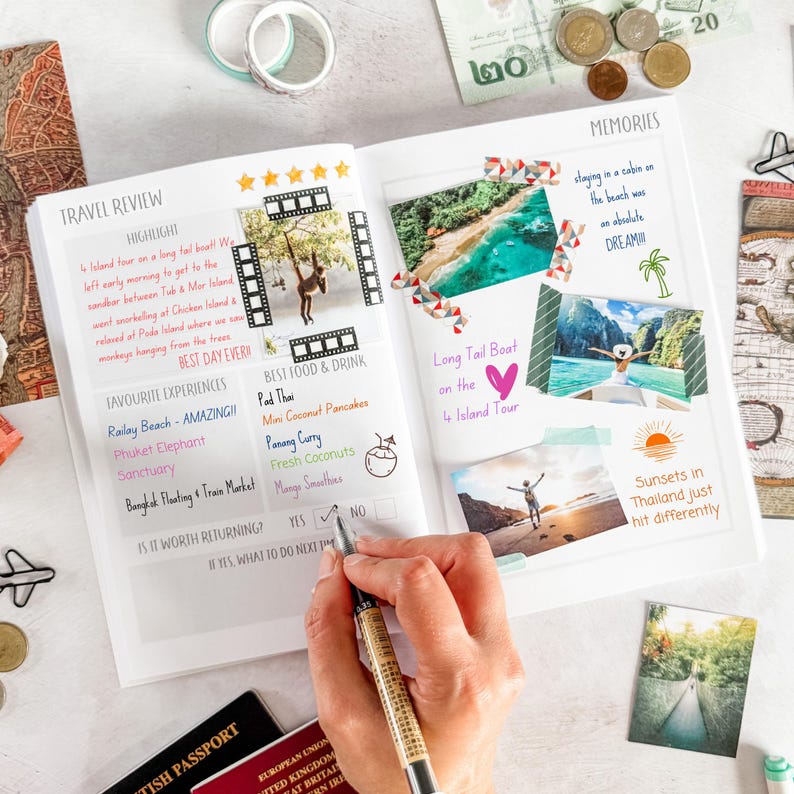 Ultimate Travel Journal | Personalised Adventure Gift | World Map & Photo Pages | Travel Planner and Diary immagine 2