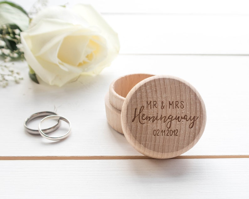 Personalised Wedding Ring Box Mr & Mrs Gift for the Couple Etsy