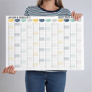Personalised 2023 Wall Planner Wall Calendar Year Planner Month Planner Gift for Him Colourful Bespoke Gift 2023 Wall Organiser image 2