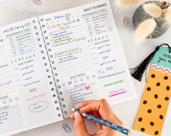 Agenda giornaliera personalizzata - Scelta di design - Agenda settimanale e giornaliera A5 senza data - Regalo per lei, Agenda personalizzata per notebook