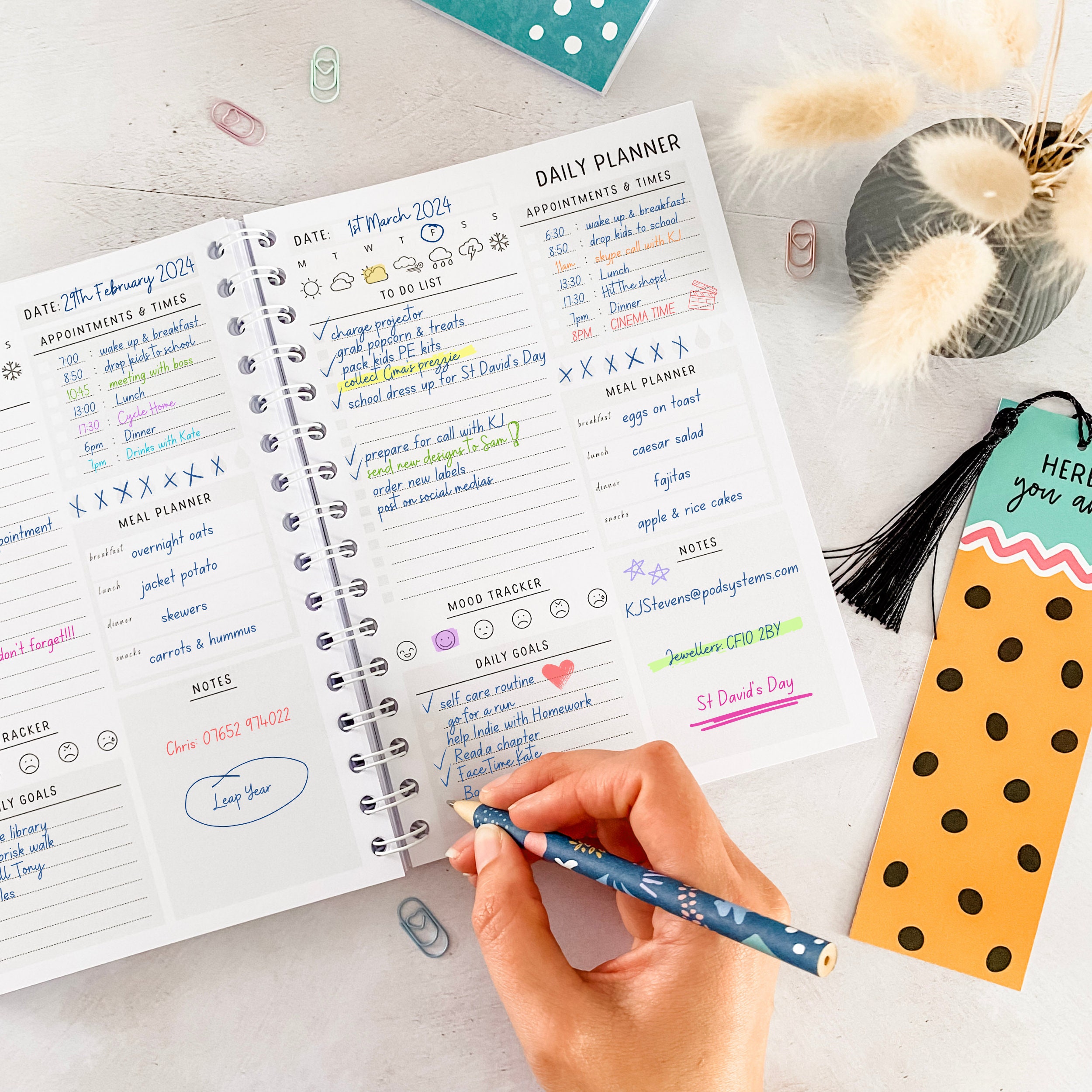 Personalised Daily Planner - Choice of Designs - A5 Undated