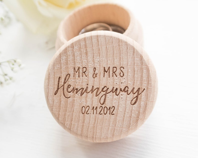 Personalised Wedding Ring Box Mr & Mrs Gift for the Couple Etsy